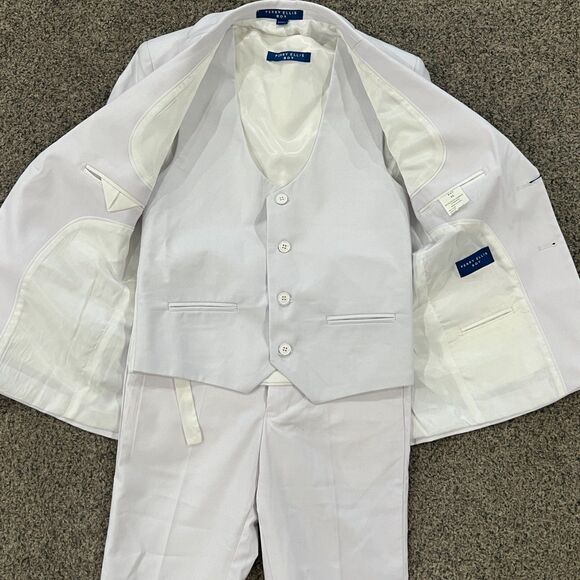 NWT! Perry Ellis Boy PB363-04 White 3 Pieces Suit - Boys Size 10 - MSRP $249 - Picture 5 of 13